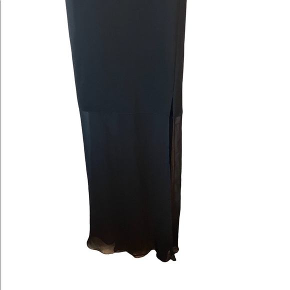 EXPRESS Black Crisscross Back Sheer Maxi Dress Size 8 - Picture 6 of 8